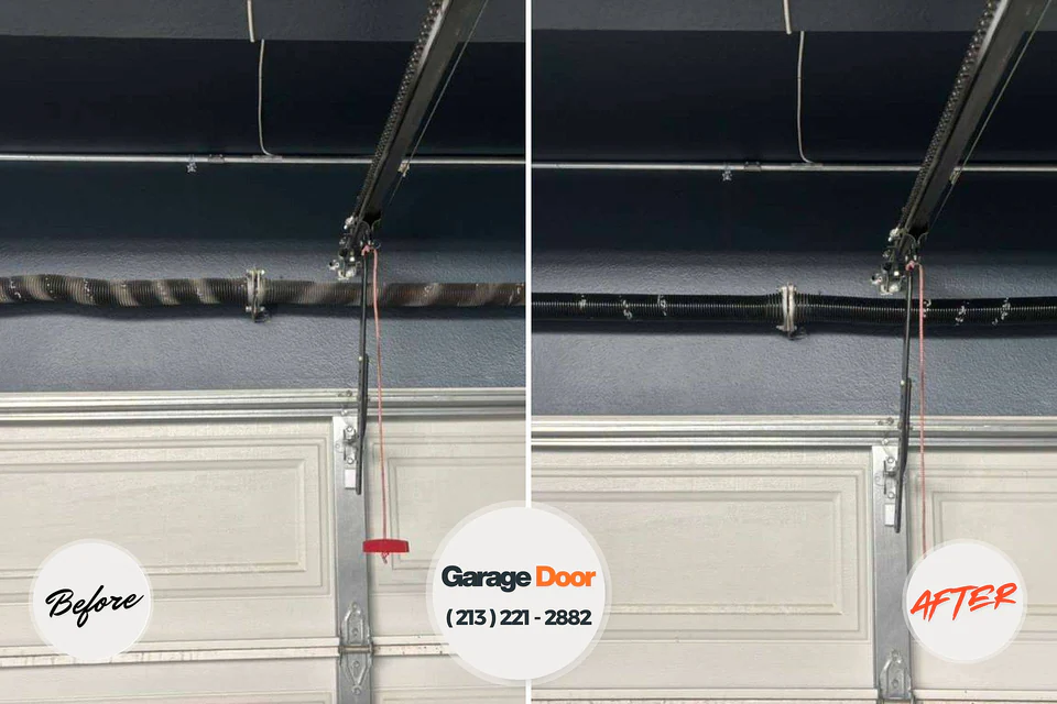 Before and after: garage door repair North Pointe Flordell Hills